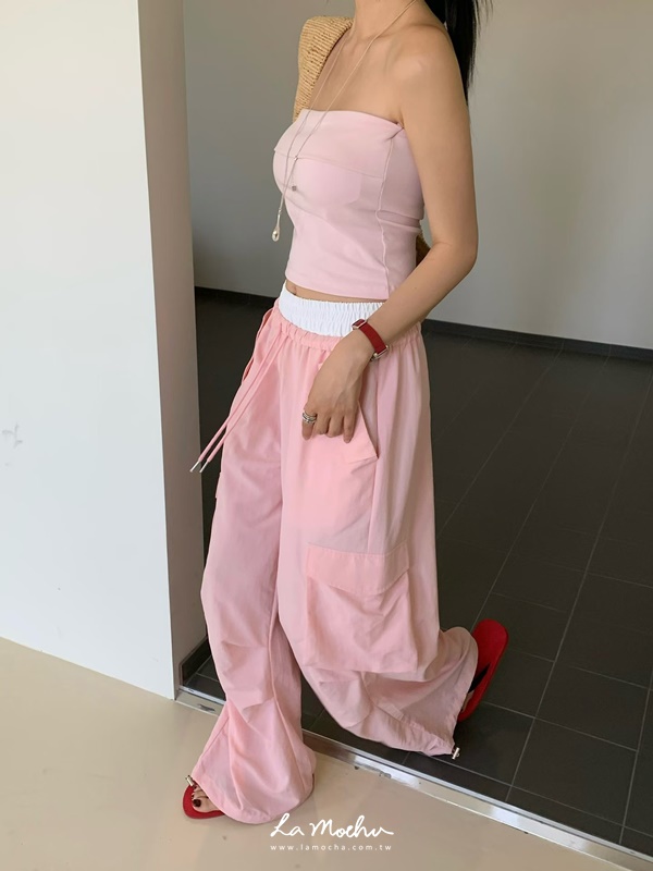 工裝口袋鬆緊長褲(闆娘.花花清單)